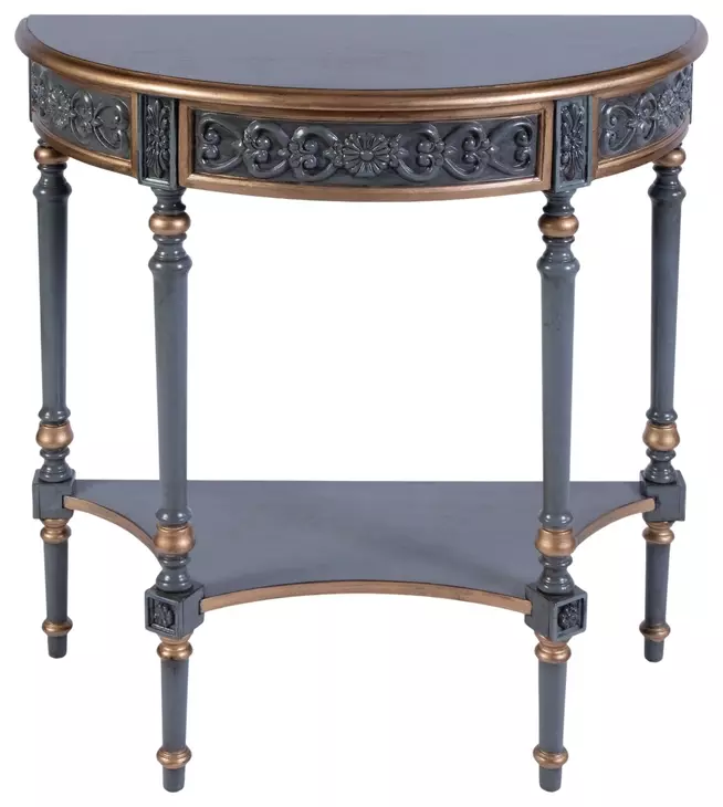 Danelle Royal Pastel Blue Demilune Console Table