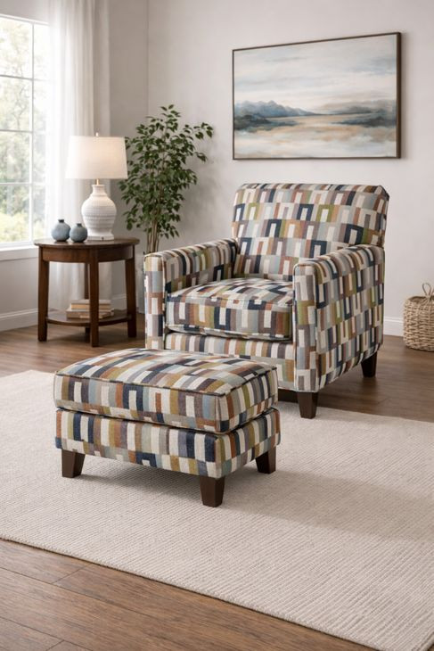 Amos Dusk Stitch Vintage Accent Ottoman