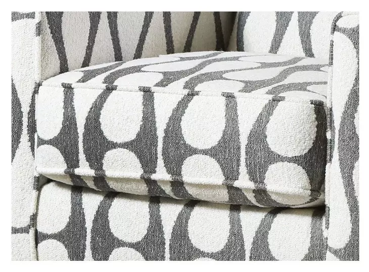 Countour Natural Gray and White Performance Fabric Upholstered Accent Chair