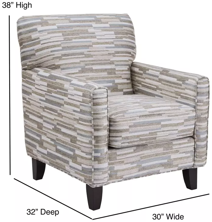 Amos Sand Beige and Brown Upholstered Accent Chair