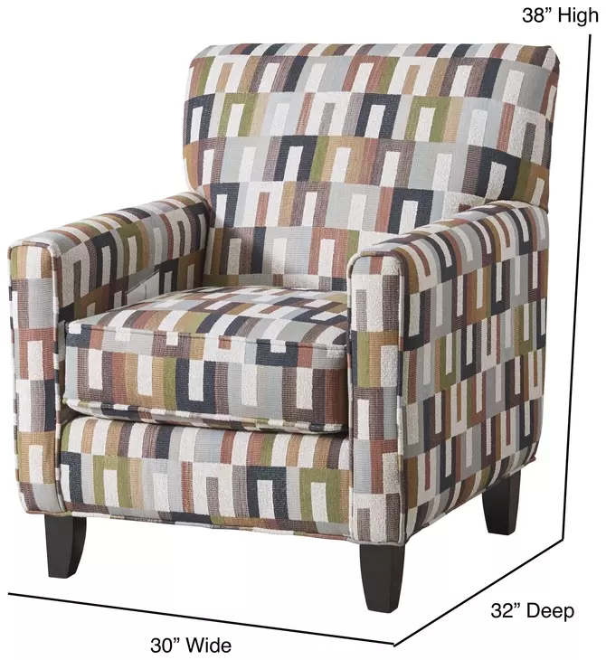 Amos Dusk White and Brown Upholstered Accent Chair