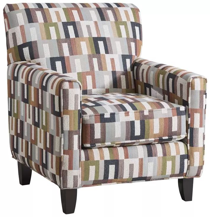 Amos Dusk White and Brown Upholstered Accent Chair