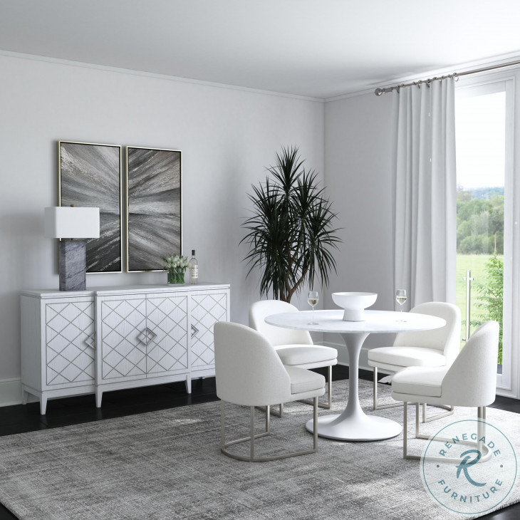 Farrow White 4 Door Server