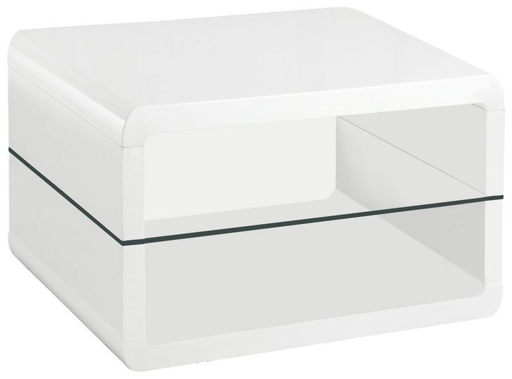 Elana Glossy White End Table