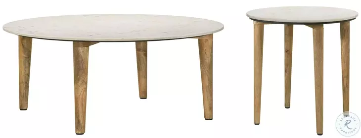 Aldis White And Natural Occasional Table Set