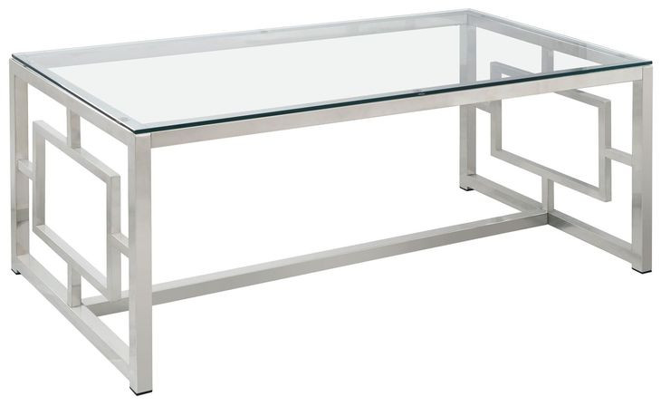 Merced Glass Top And Nickel Coffee Table