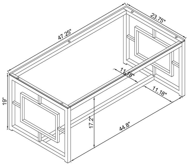 Merced Glass Top And Nickel Coffee Table
