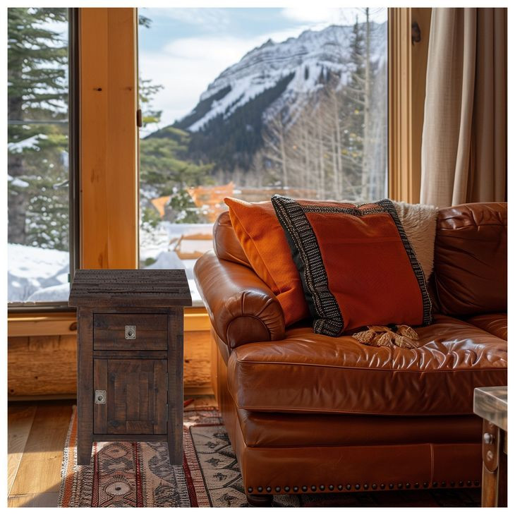 Kona Grove Chocolate Dark Brown Cabinet Chairside Table