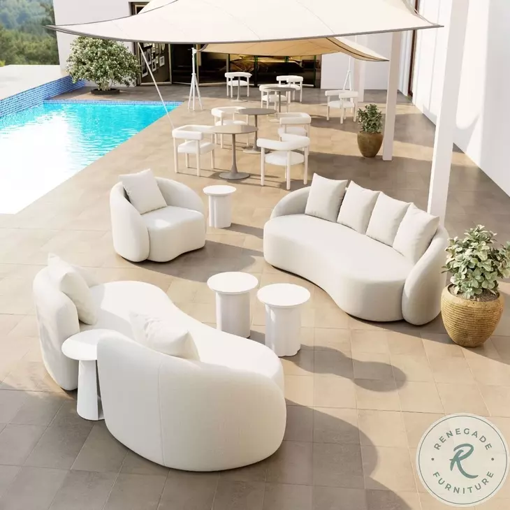 Sunny Isles White Outdoor Side Table