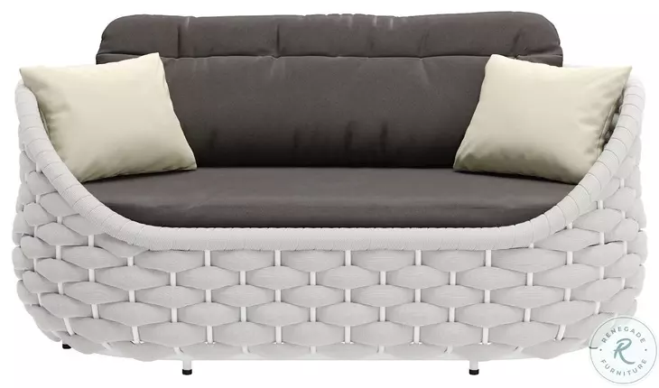 Coral Reef Gray Performance Fabric 63" Outdoor Loveseat