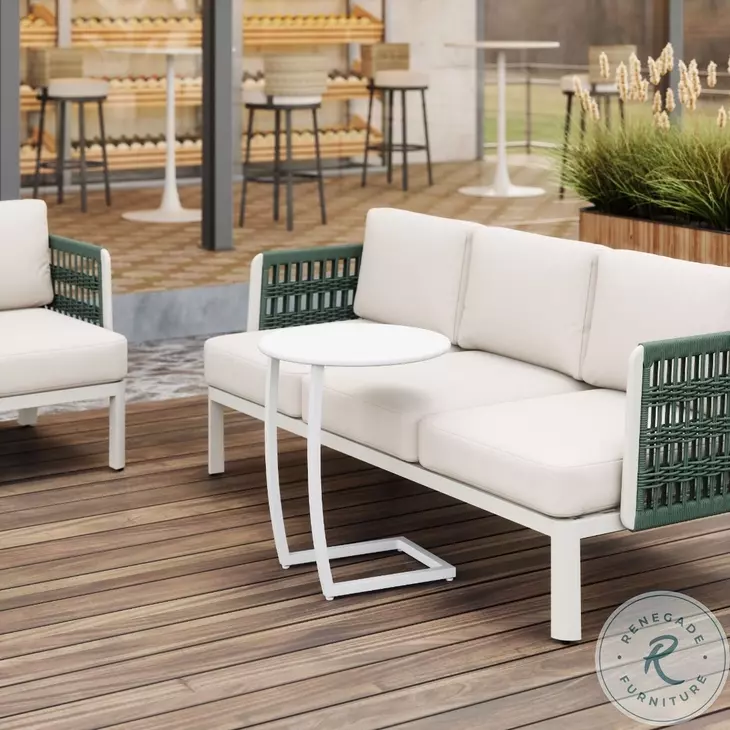 Noga White Outdoor End Table