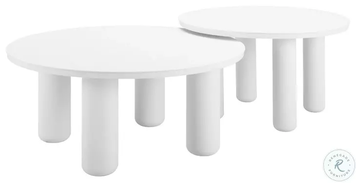 Ola White Outdoor Coffee Table Set