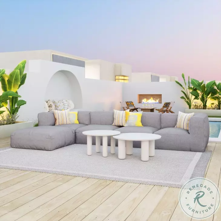 Ola White Outdoor Coffee Table Set