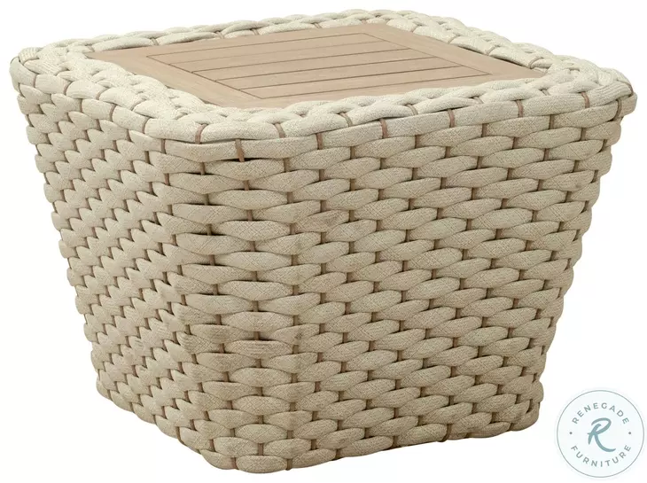 Antul White And Natural Outdoor Coffee Table
