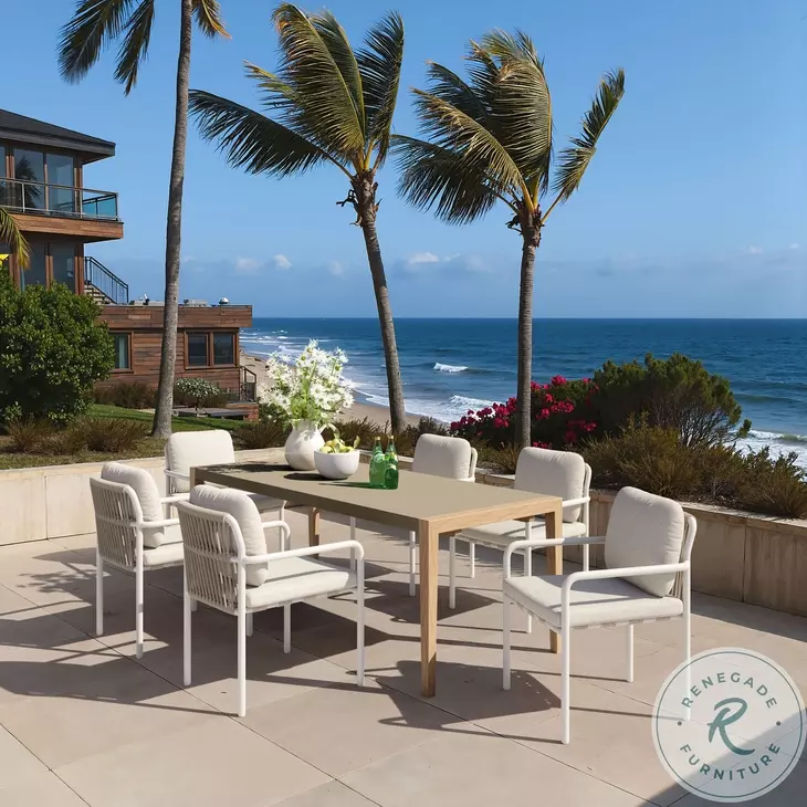Kata Brown Gray And Natural Rectangular Outdoor Dining Table