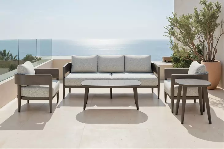 Foret Brown Outdoor Square Side Table