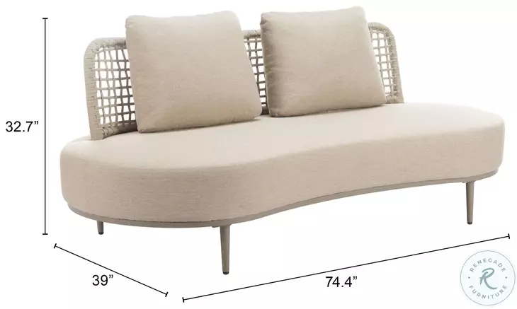 Ruhe Beige 74" Sofa