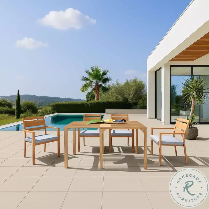 Riviera Natural Outdoor Extendable Rectangular Dining Table