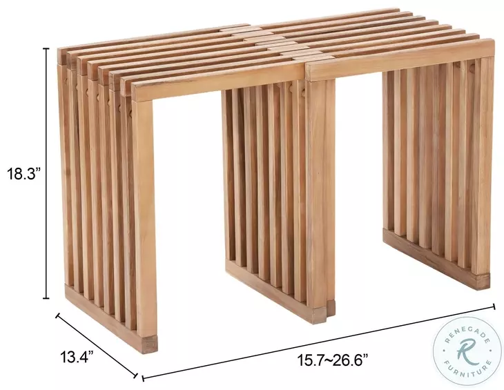 Riviera Natural Outdoor Extendable Stool Set Of 2