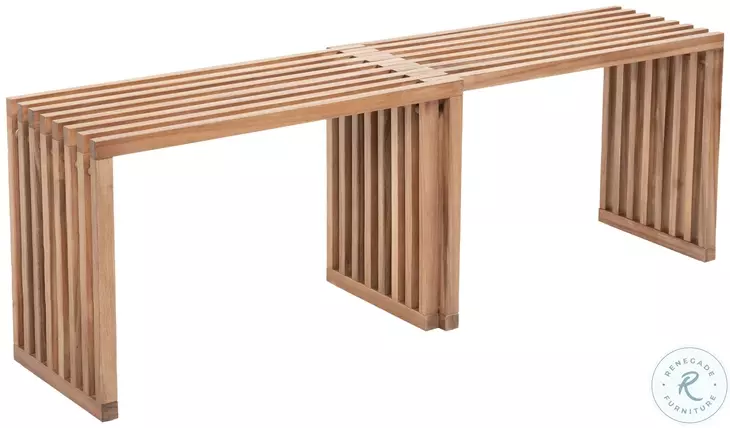 Riviera Natural Outdoor Extendable Bench Set Of 2