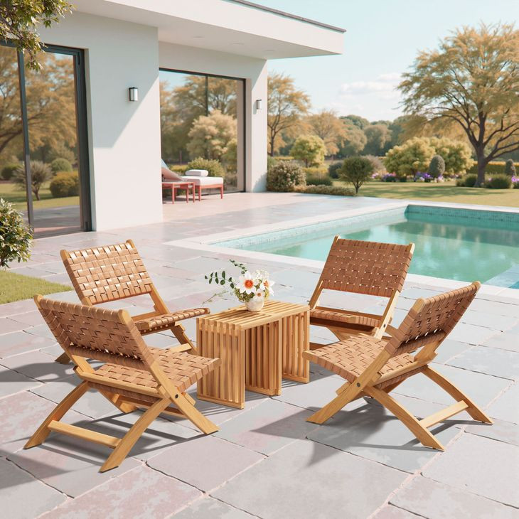 Sunflare Brown Upholstered Outdoor Lounge Chair