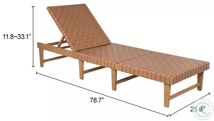 Breath Brown Adjustable Back Outdoor Chaise Lounge