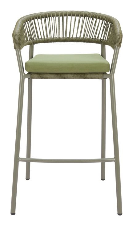 Skye Green Upholstered Outdoor Bar Stool Set of 2