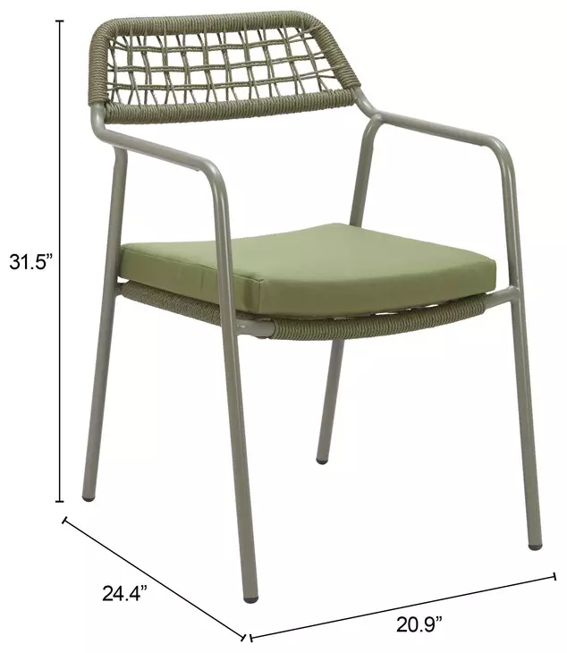 Rio Green Upholstered Outdoor Dining Chair Set of 2 From Zuo Home