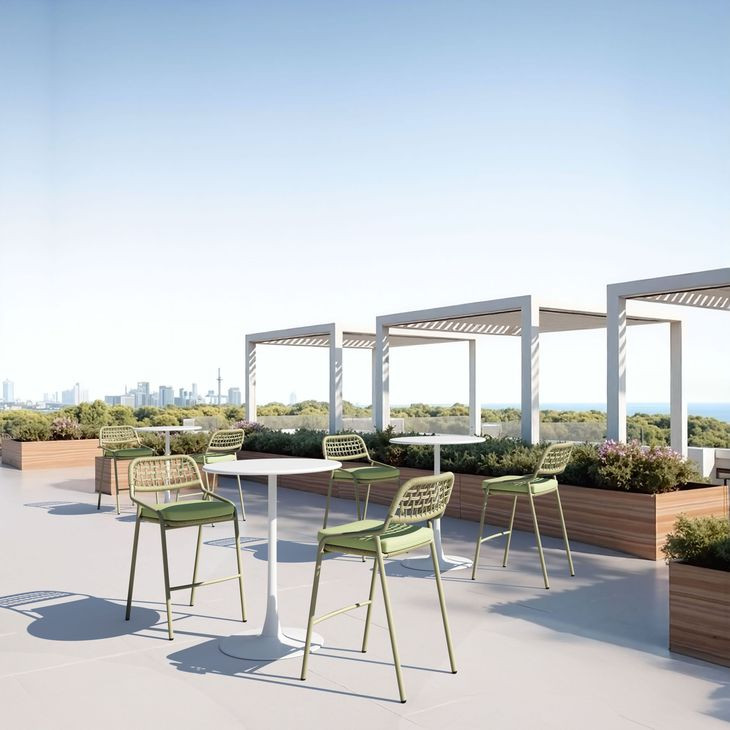 Rio Green Upholstered Outdoor Bar Stool Set of 2