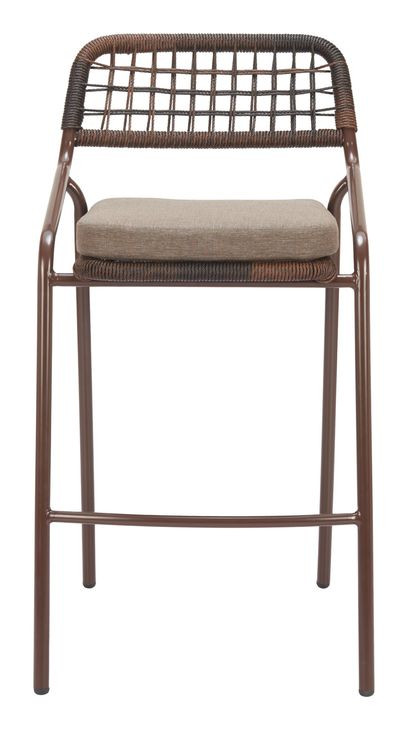 Rio Brown Upholstered Outdoor Bar Stool Set of 2