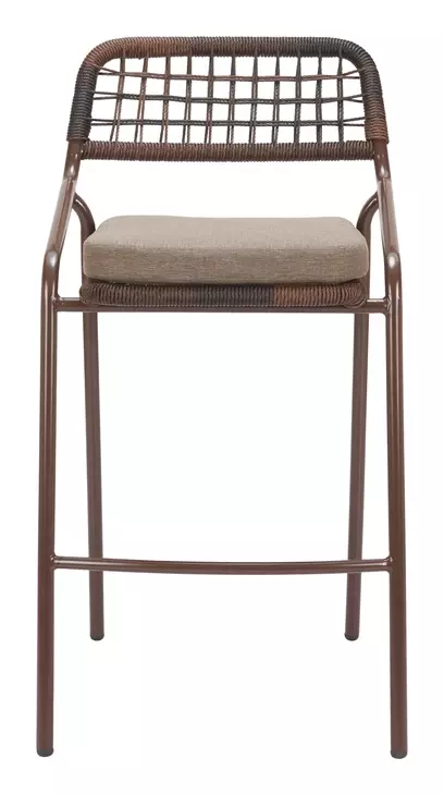 Rio Brown Upholstered Outdoor Bar Stool Set of 2