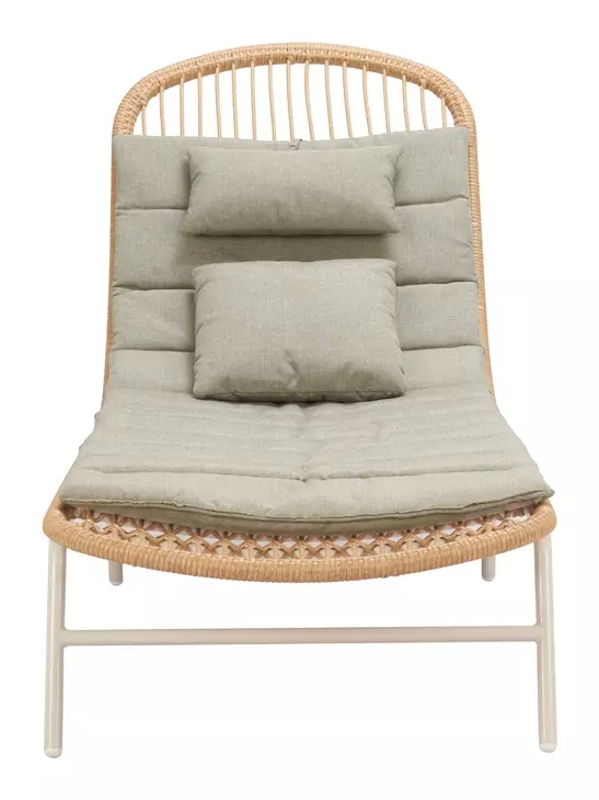 Skim Green 78" Outdoor Chaise Lounge with Pillows