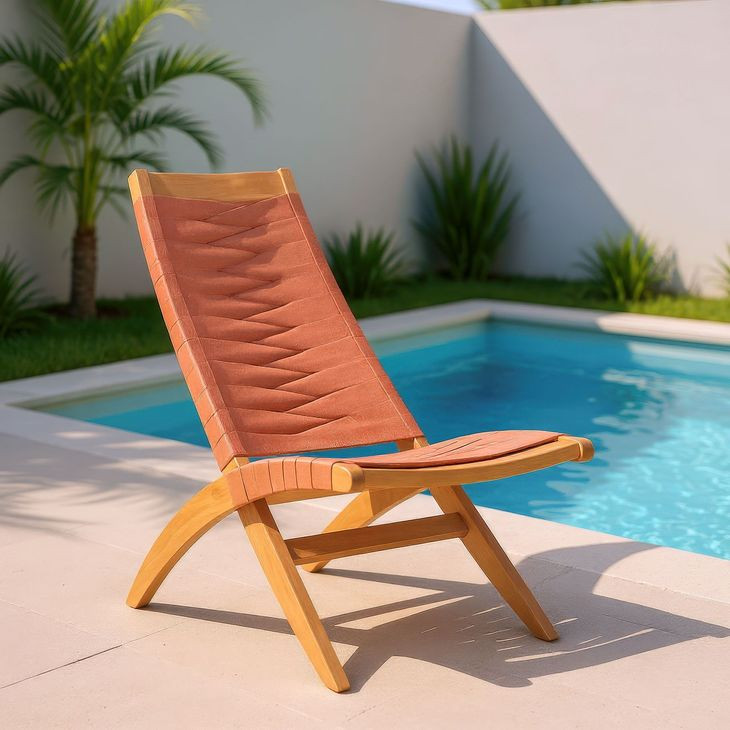 Rova Terracotta Upholstered Outdoor Lounge Chair