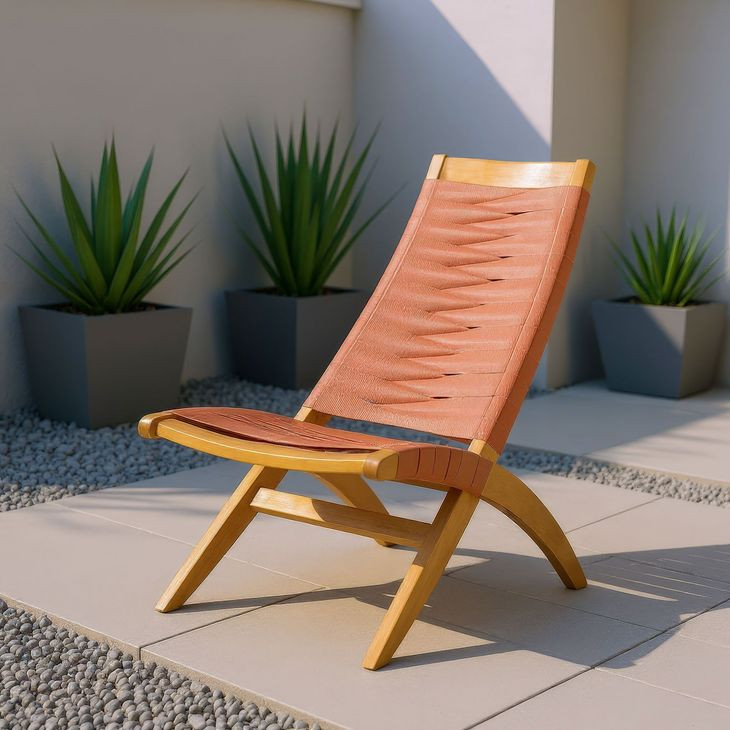 Rova Terracotta Upholstered Outdoor Lounge Chair
