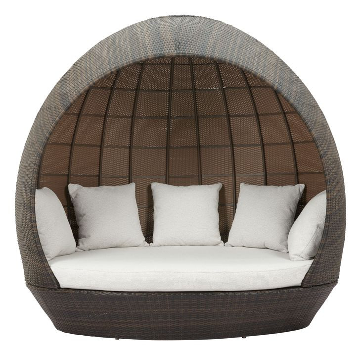 Marisol Brown and Beige Upholstered Outdoor Beach Daybed