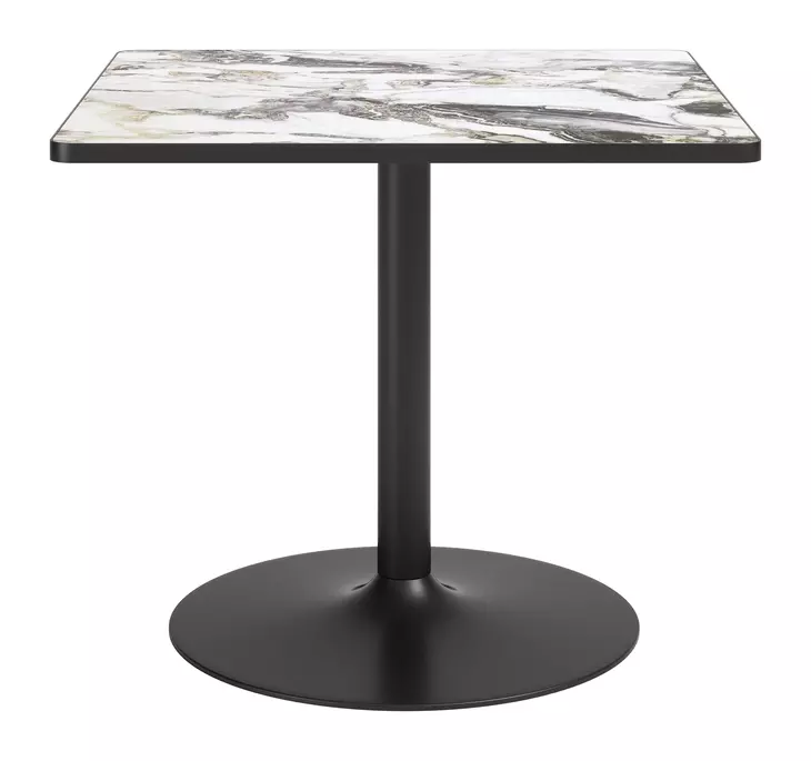 Caliza Gray and Black Outdoor 36" Square Glass Top Dining Table