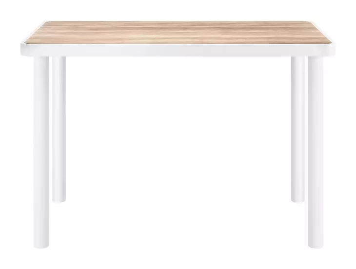 Dimira Natural and White Outdoor 63" Rectangular Glass Top Bar Table