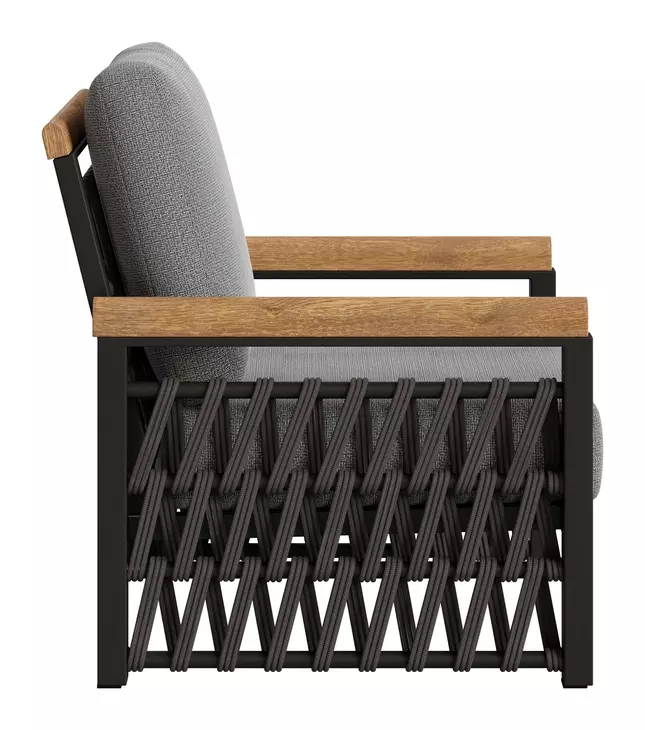 Naru Gray And Black Outdoor Living Room Set