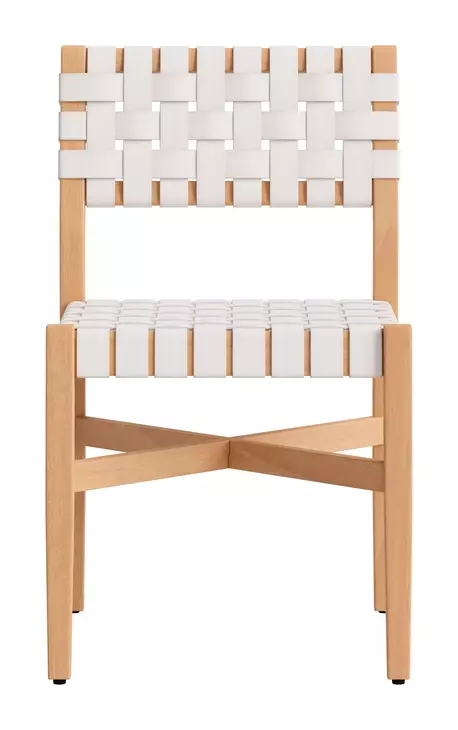 Mizuya White and Brown Outdoor Dining Chair