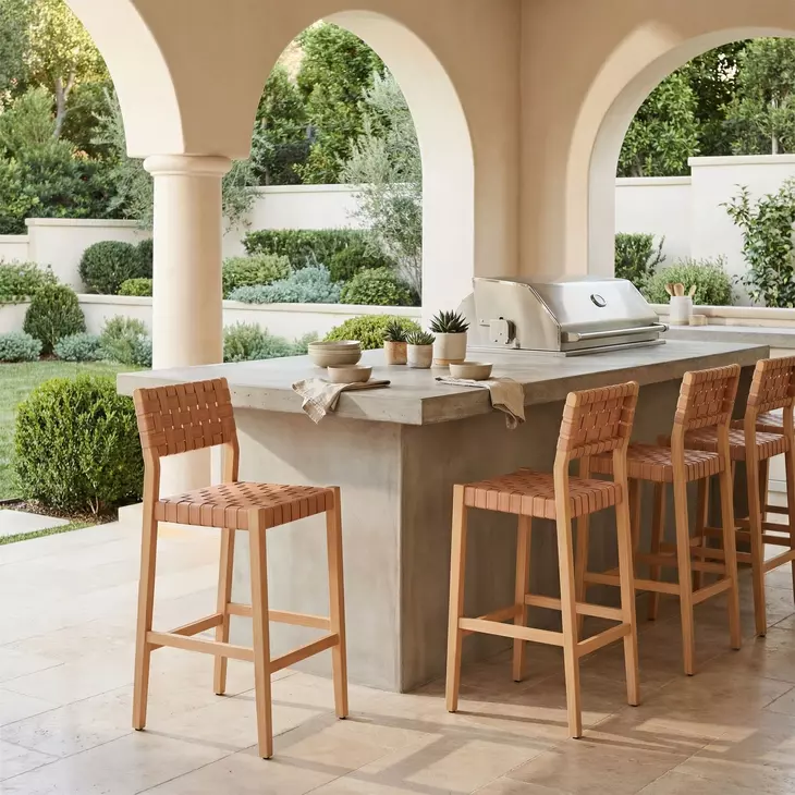 Mizuya Brown Outdoor Bar Stool