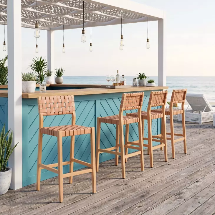 Mizuya Brown Outdoor Bar Stool