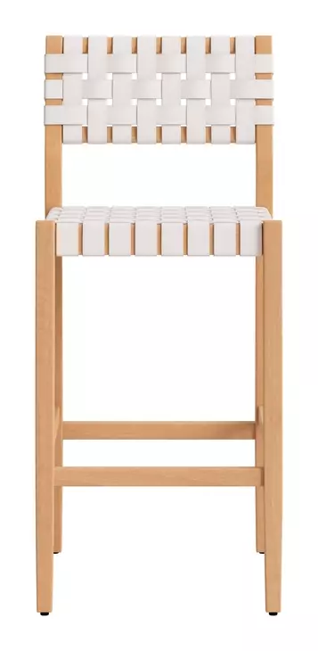 Mizuya White and Brown Outdoor Bar Stool