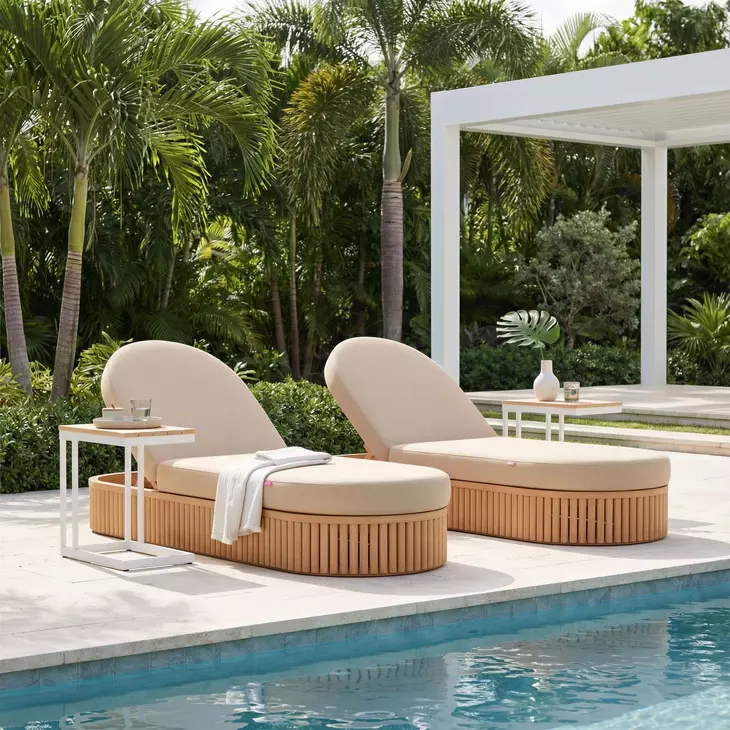 Sakina Brown Outdoor 81" Chaise Lounge