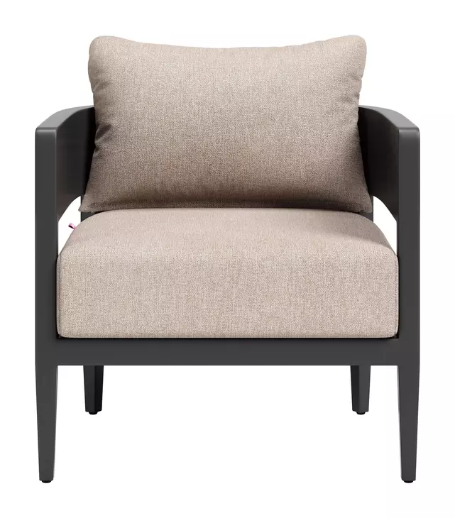 Foret Brown Upholstered Outdoor Arm Chair