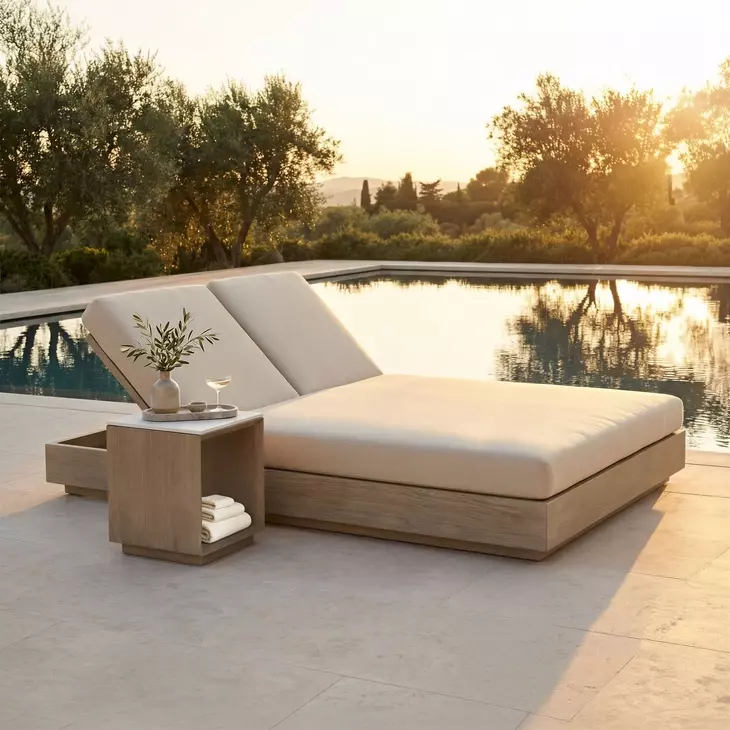 Varadero Gray Outdoor 59" Beach Double Chaise