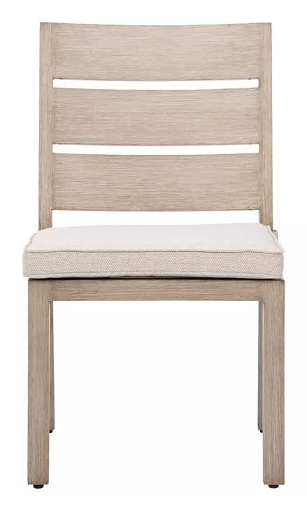 Reefline Gray Upholstered Outdoor Armless Dining Chair Set of 2
