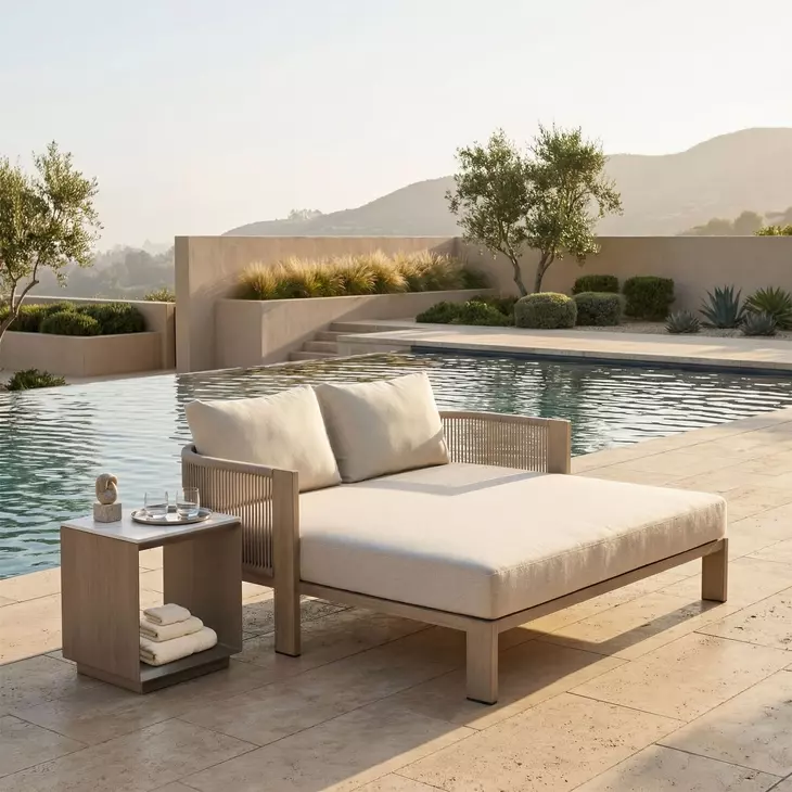Sunlit Green Upholstered Outdoor Springs Daybed