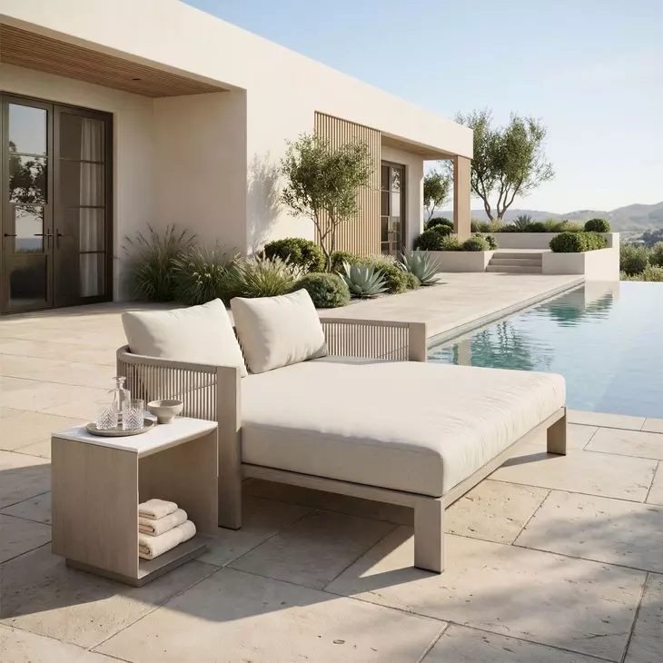 Sunlit Green Upholstered Outdoor Springs Daybed