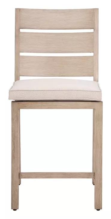 Reefline Gray Upholstered Outdoor Armless Counter Height Stool Set of 2