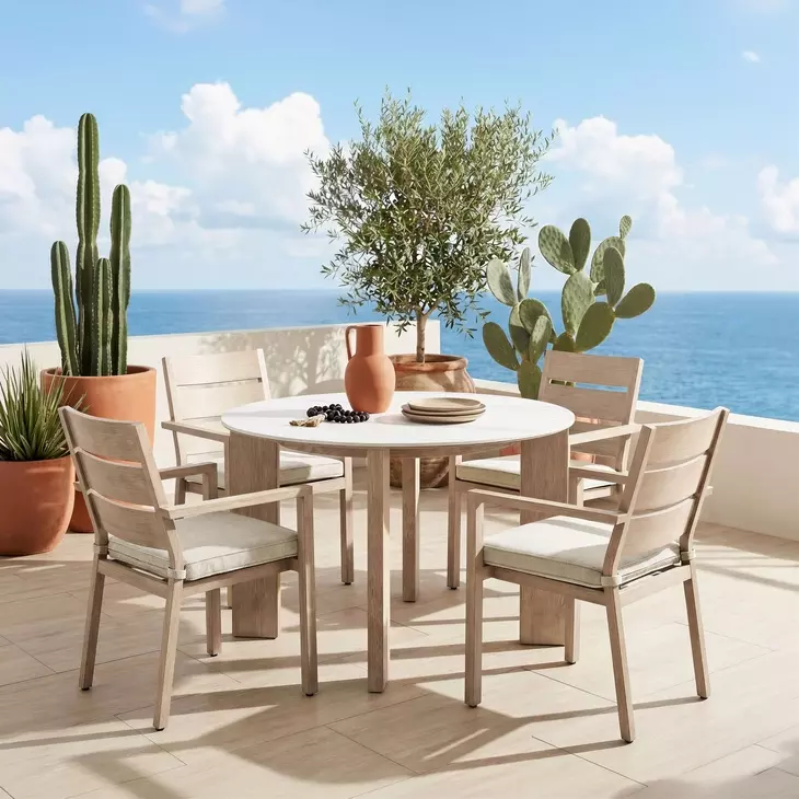 Reefline Green Upholstered Outdoor Dining Chair Set of 2